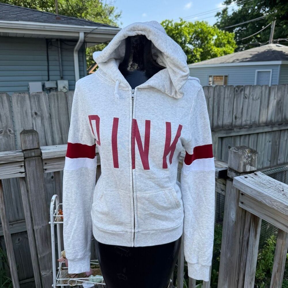 Victoria’s Secret PINK Indiana Hoosiers Full Zip Hoodie IU Graphic Sweatshirt XS